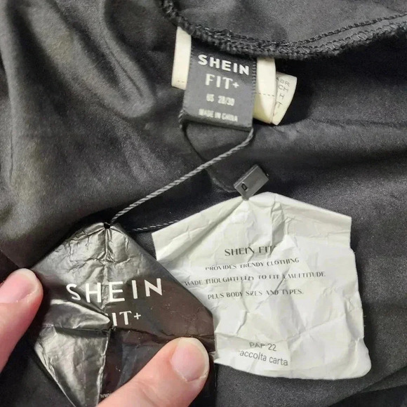 Woman's Black Dress By Shein Fit+ US 28/30 Long Sleeve - Picture 3 of 10